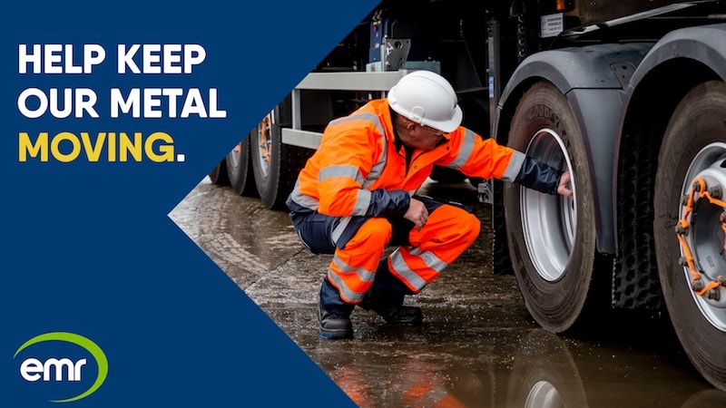 Driver checking wheels