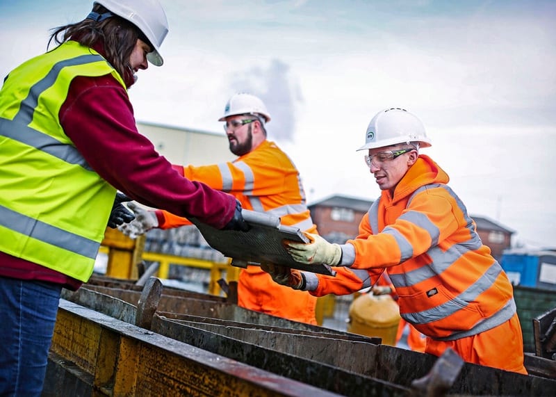EMR colleagues working on scrap metal site